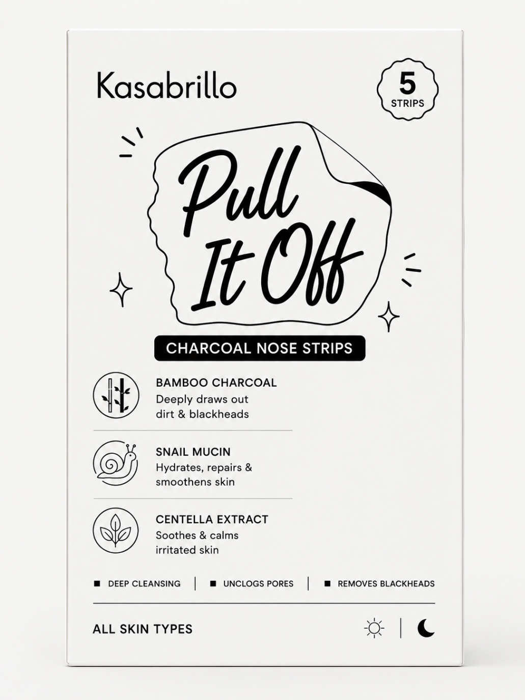 Pull It Off Bamboo Charcoal Nose Strips with Snail Mucin & Centella Extract — Korean & Japanese skincare by Kasabrillo India