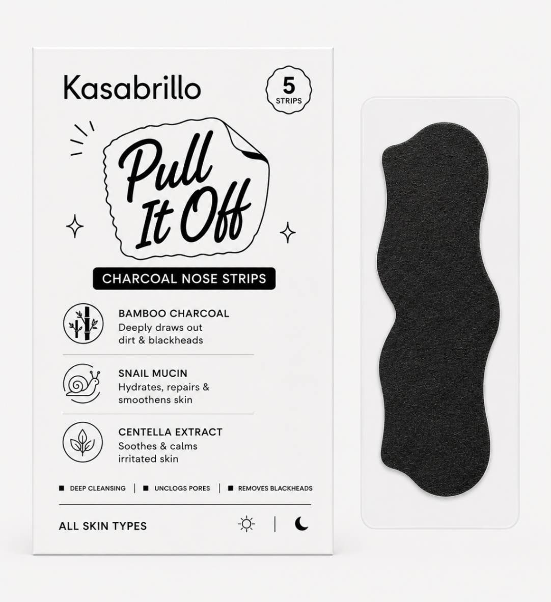 Pull It Off Bamboo Charcoal Nose Strips with Snail Mucin & Centella Extract alternate view — Kasabrillo K-Beauty & J-Beauty