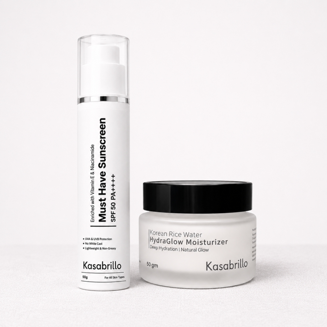 Kasabrillo Sun & Glow Essentials Duo — Korean & Japanese skincare bundle by Kasabrillo India